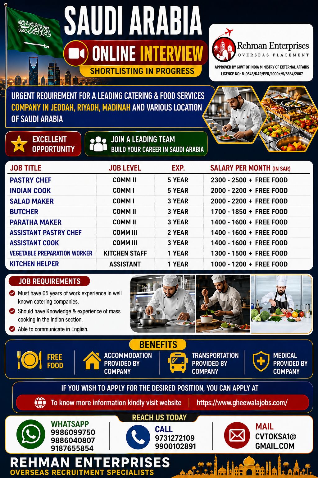 Catering & Food Services Positions