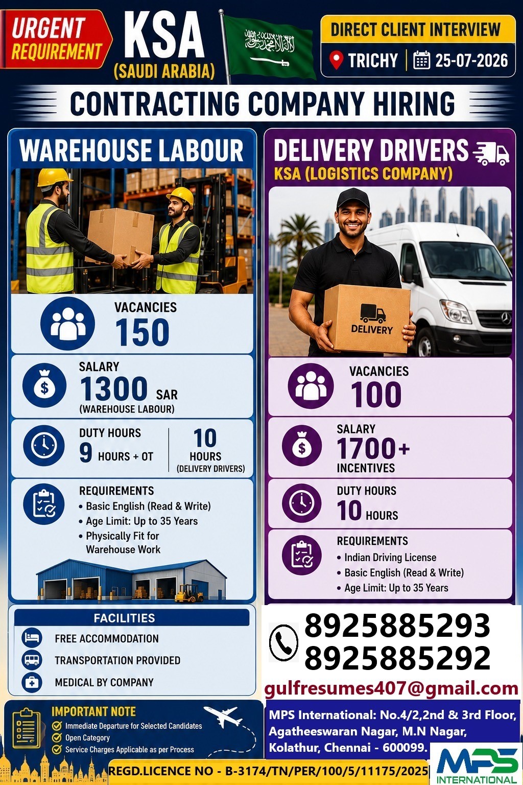 Contracting Company Hiring - KSA — MPS INTERNATIONAL, Saudi Arabia, Saudi Arabia