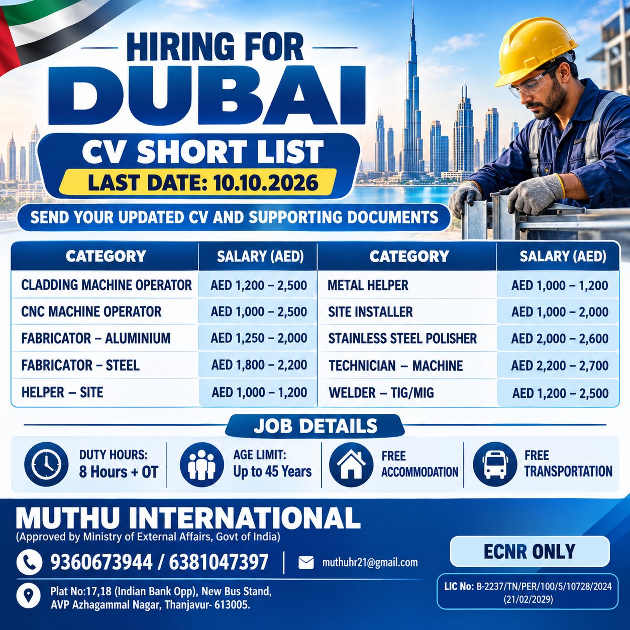 CV Short List - Dubai Hiring