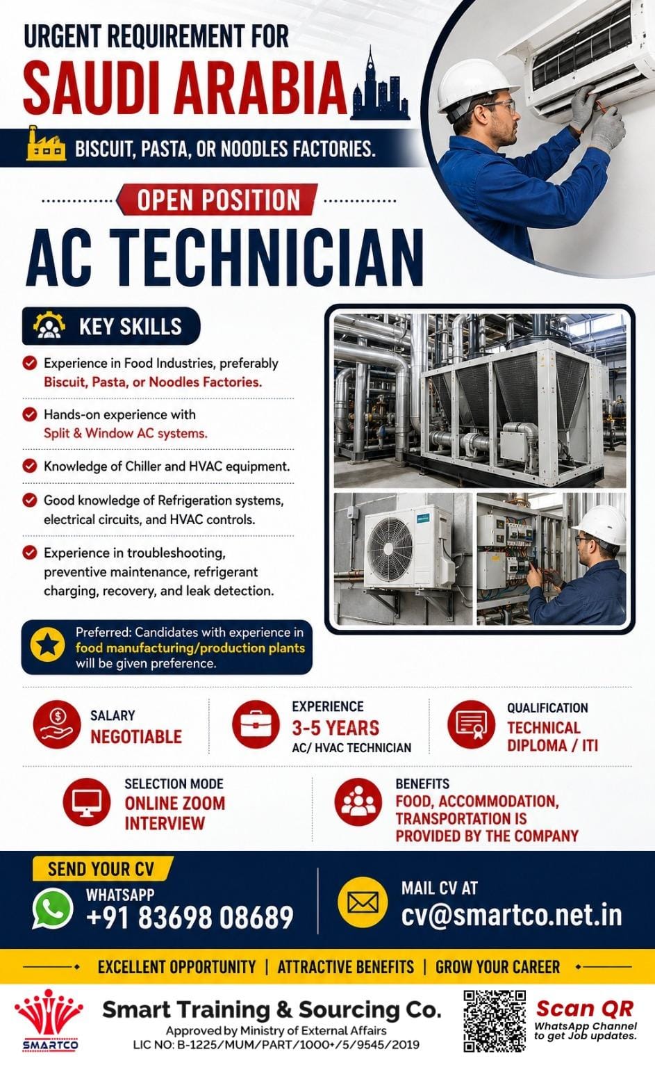 AC Technician — Smart Training &amp; Sourcing Co, Saudi Arabia