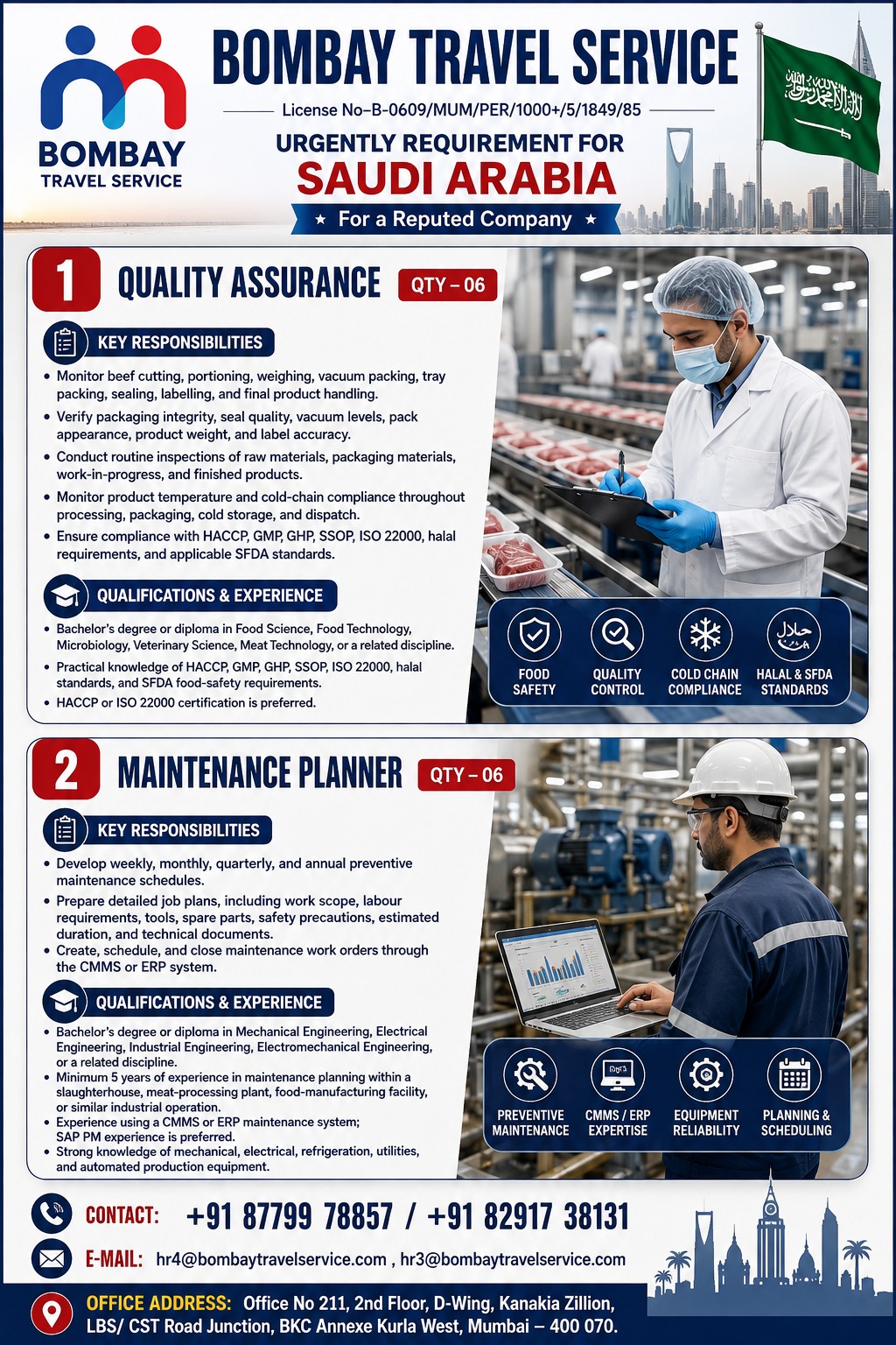 We are urgently hiring for ksa co.