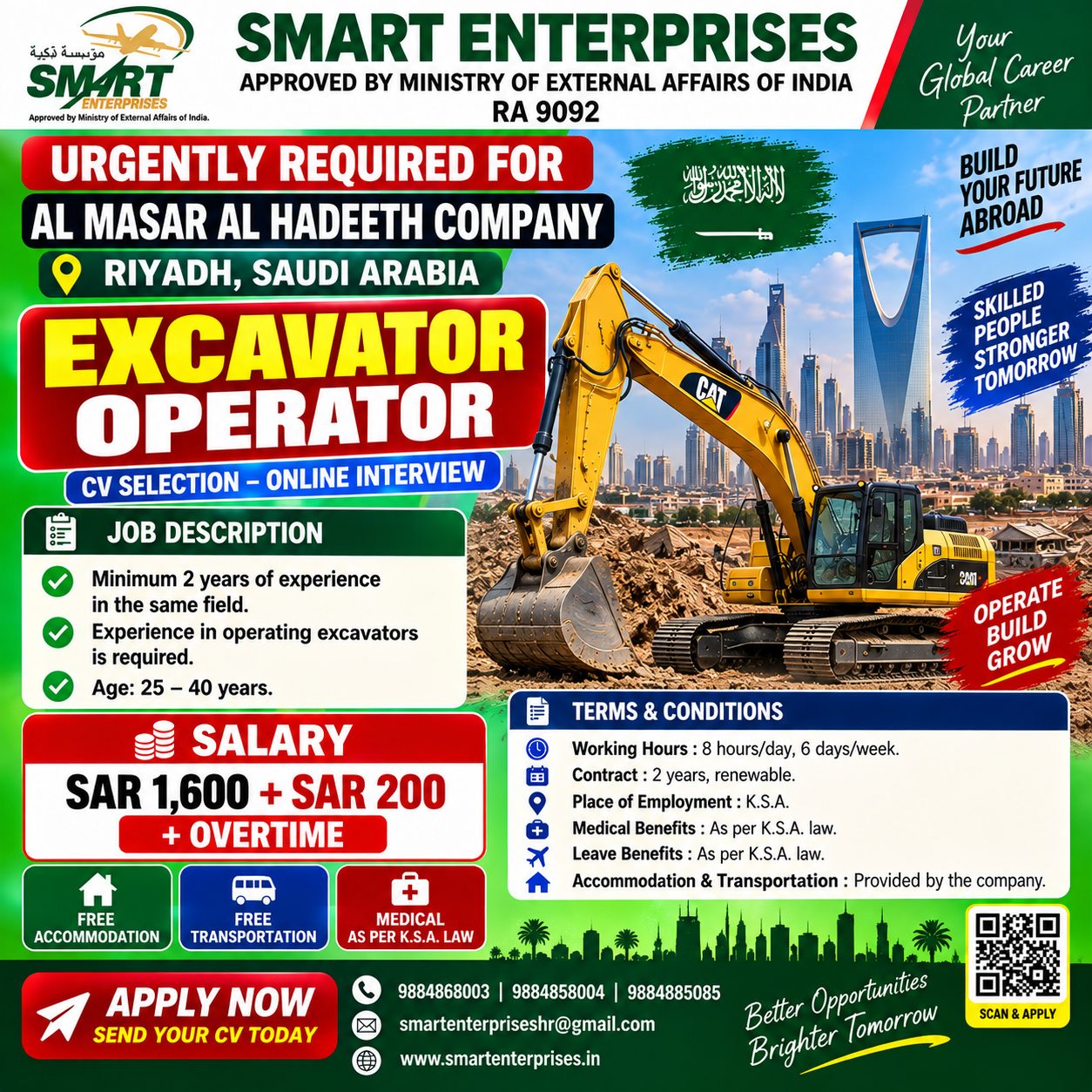 EXCAVATOR OPERATOR SAUDI ARABIA ,riyadh