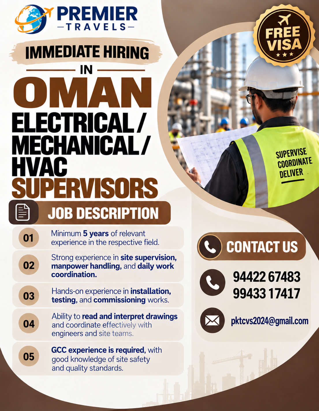 Electrical/Mechanical/HVAC Supervisors