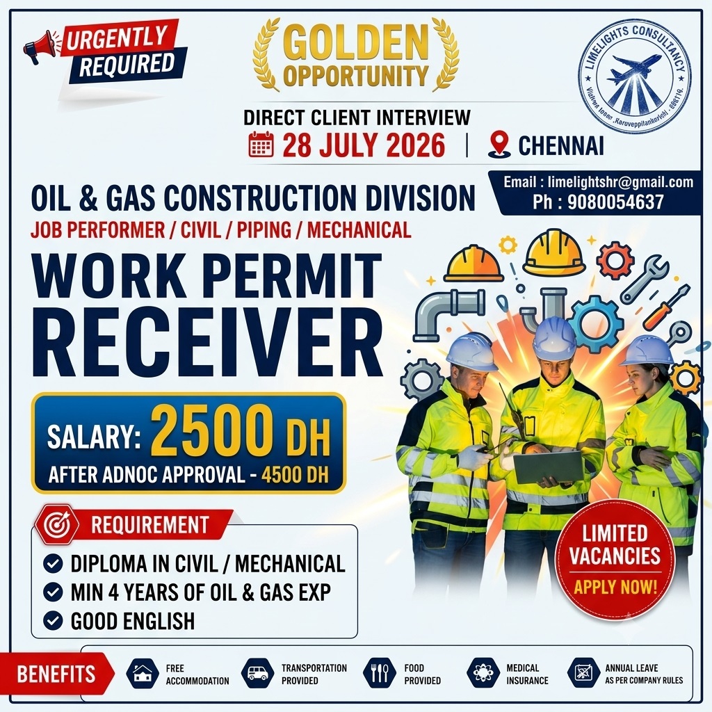 Work Permit Receiver — Limelights consultant, UAE
