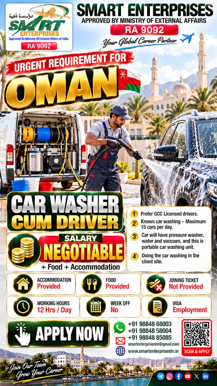 CAR WASHER CUM DRIVER