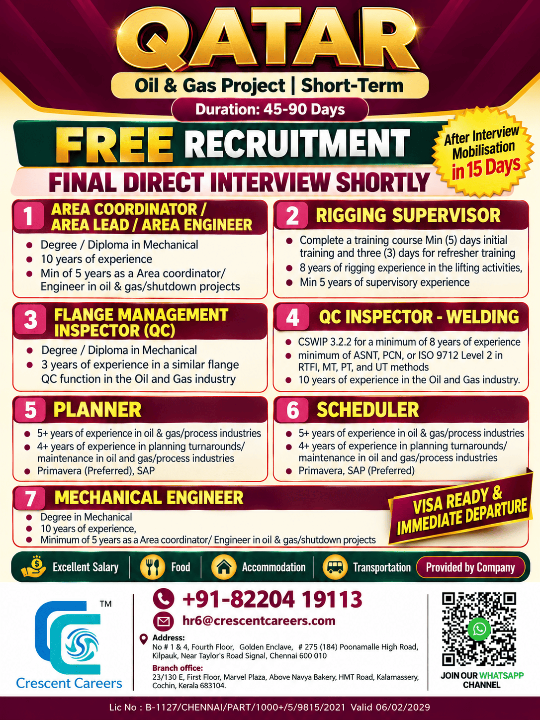 Qatar Oil & Gas Project - Short-Term — Crescent Careers, Qatar, Qatar
