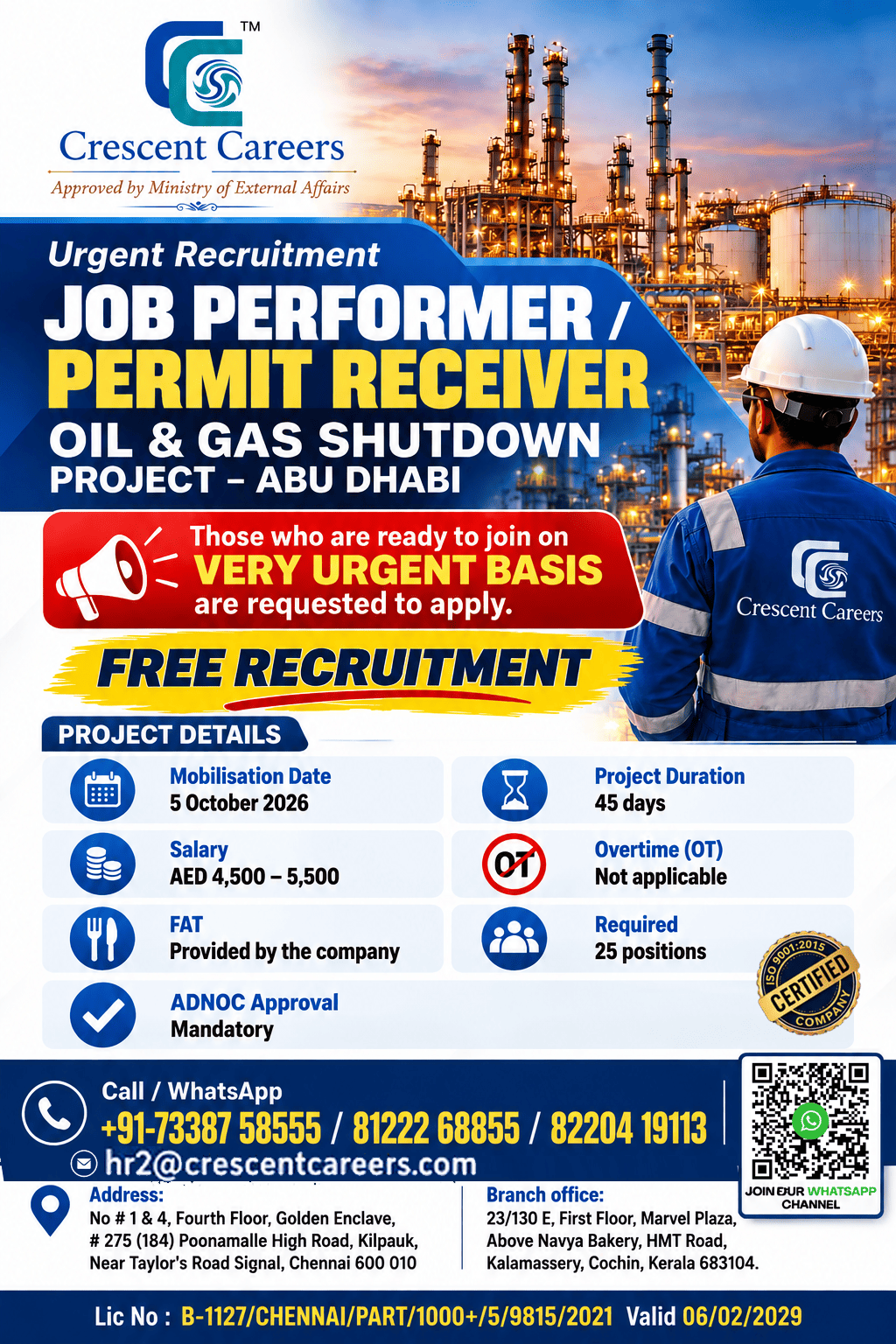 Job Performer / Permit Receiver - Oil & Gas Shutdown Project