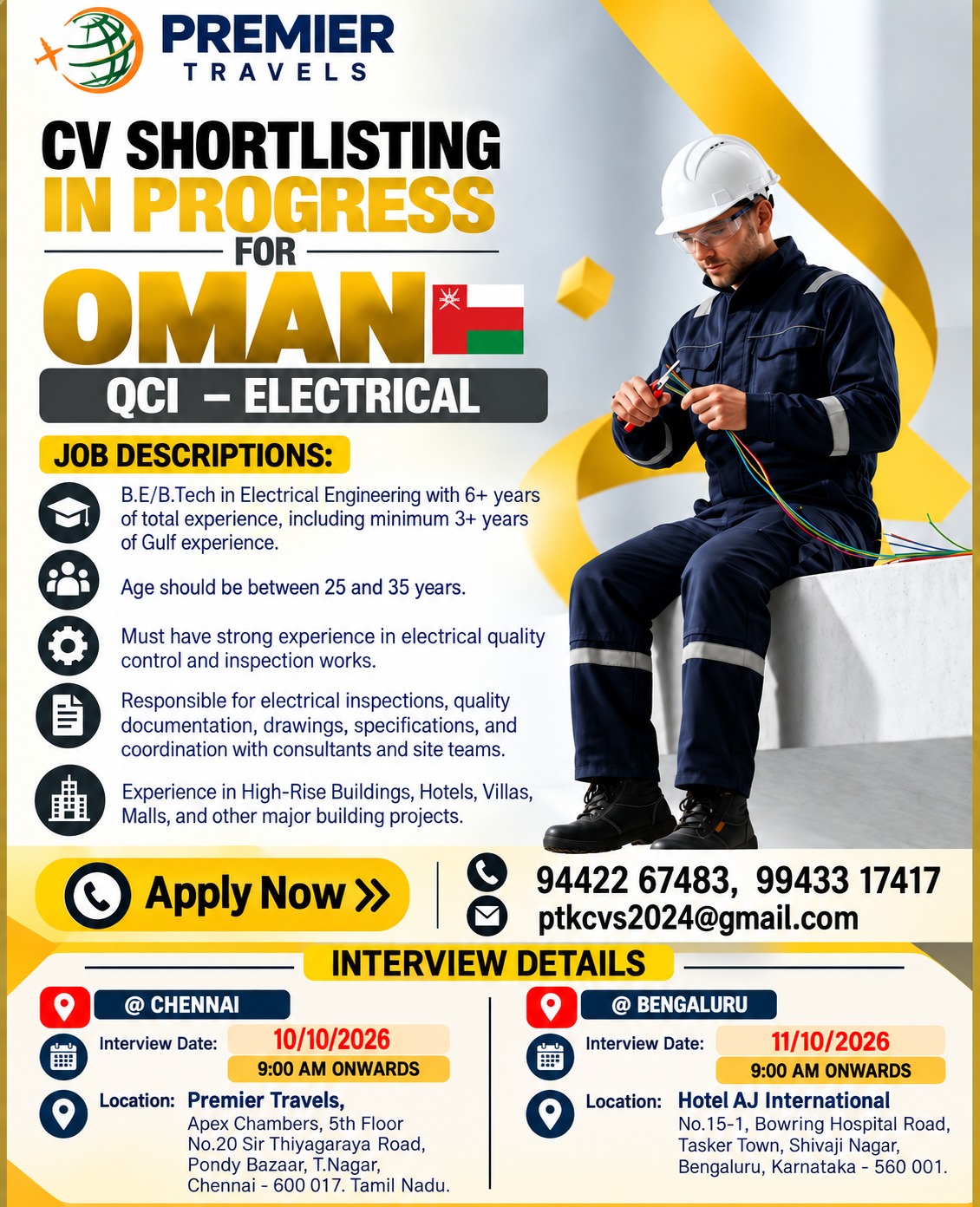 QCI - Electrical — Premier Travels, Oman