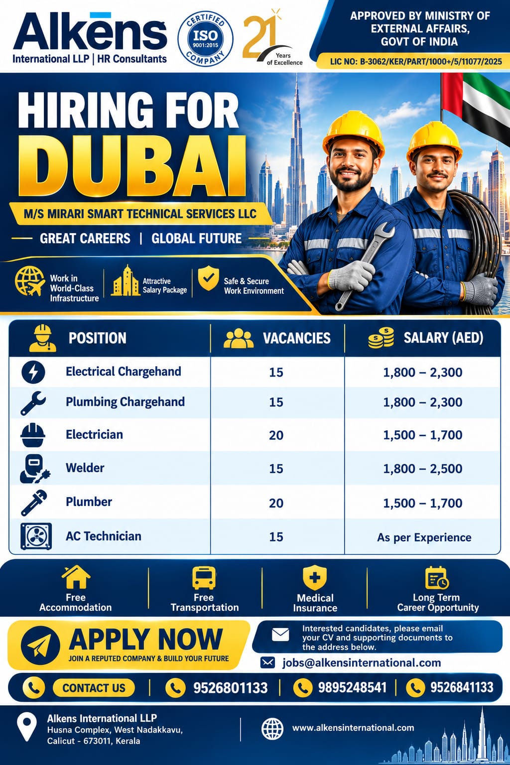 HIRING FOR DUBAI  ,