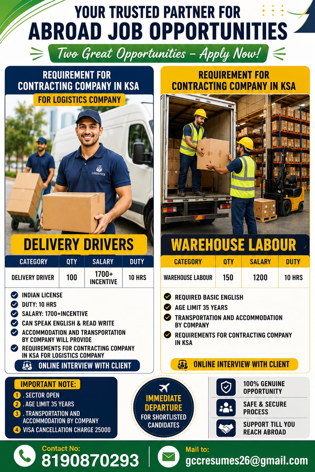 DELIVERY DRIVER / WAREHOUSE HELPER — GULF JOBS, SAUDI, SAUDI