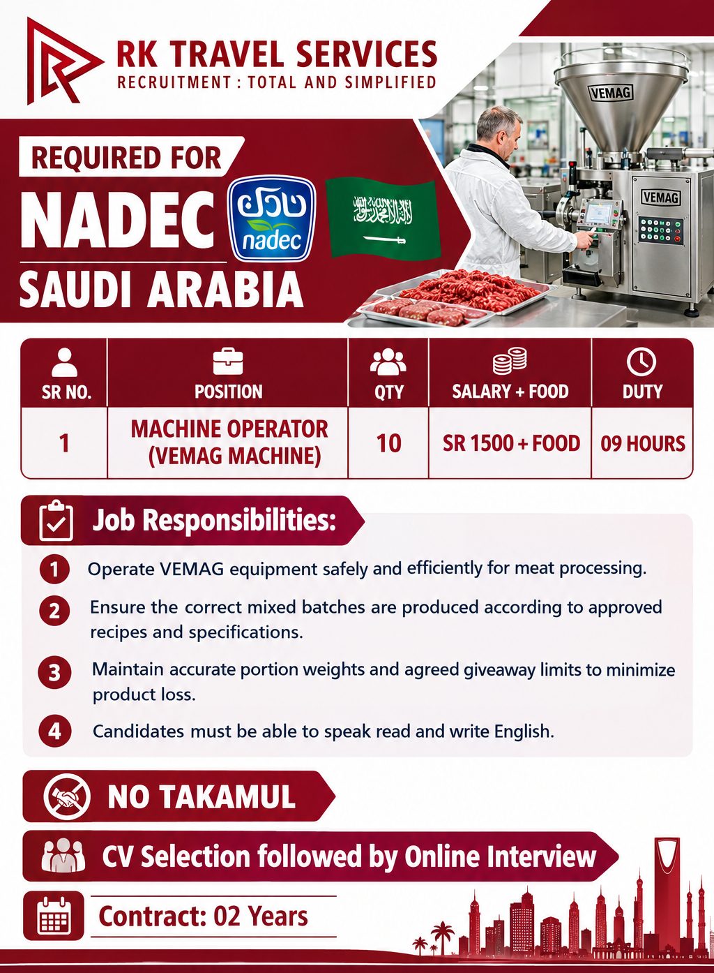 Machine Operator (VEMAG Machine)