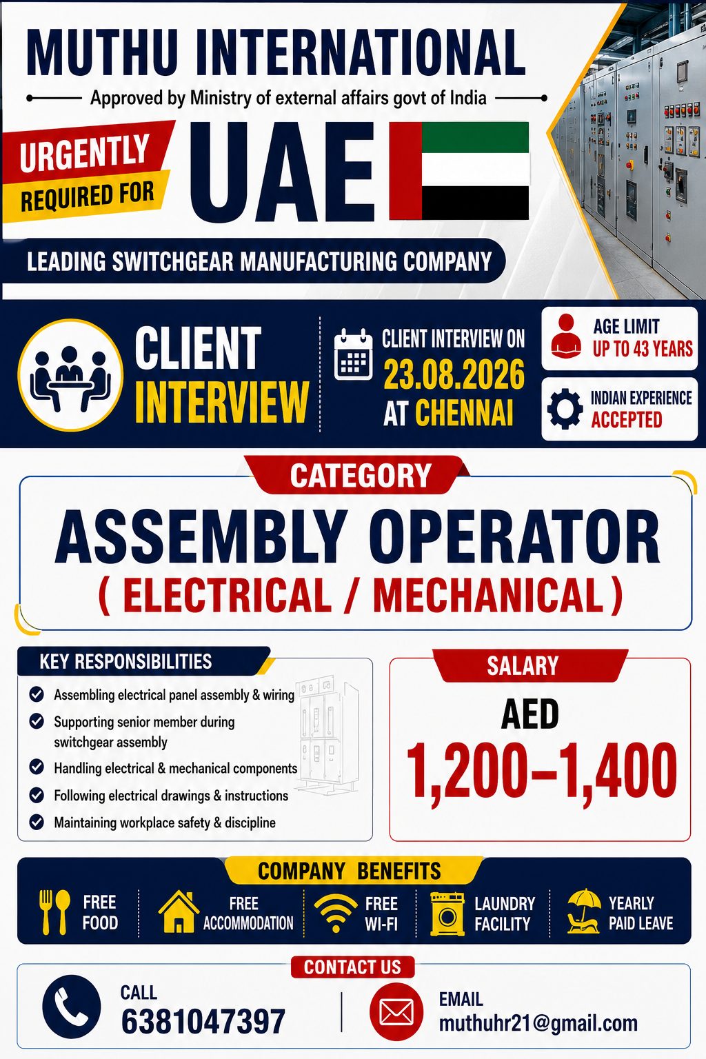 Assembly Operator (Electrical / Mechanical)-