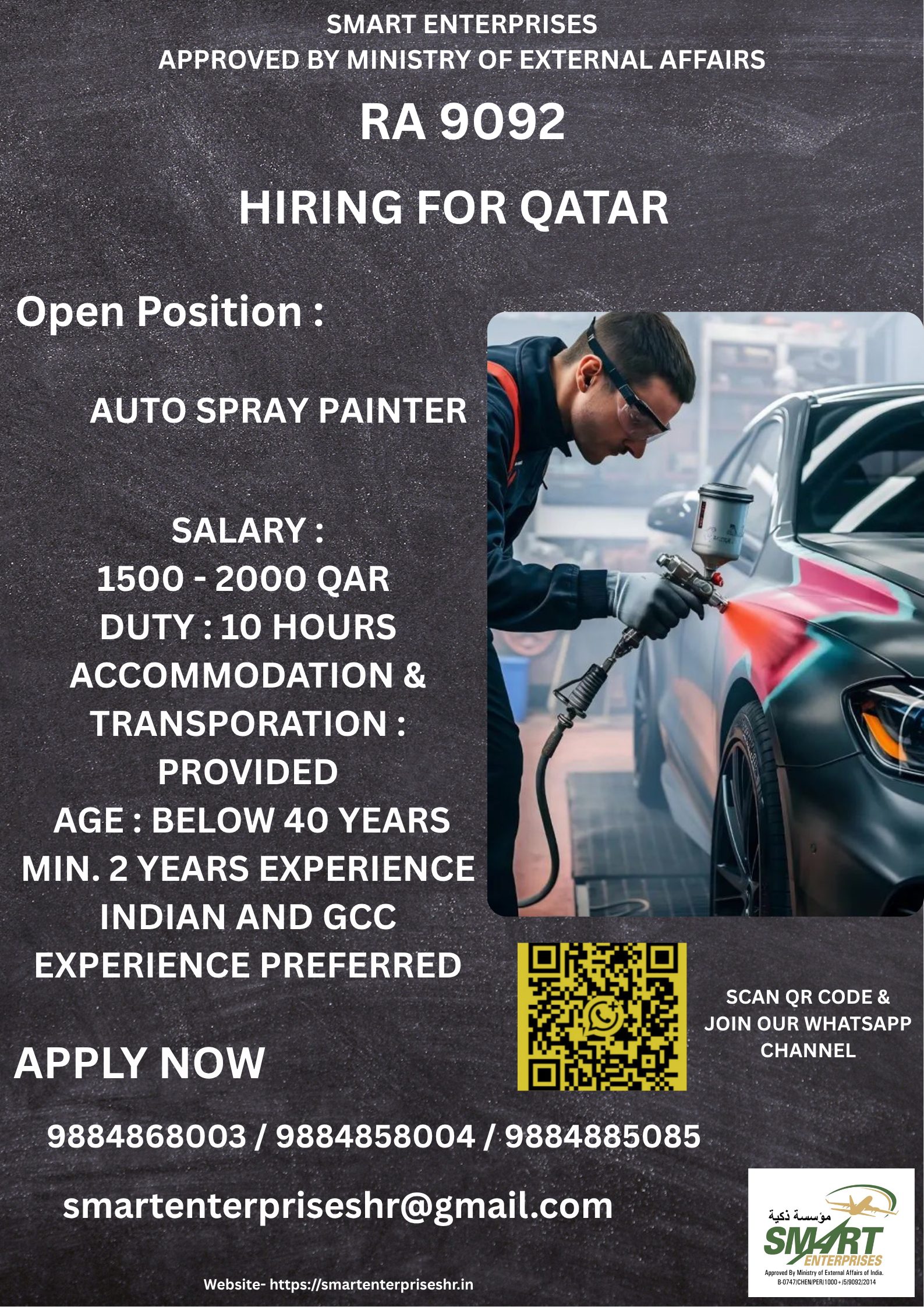 AUTO SPRAY PAINTER — smartenterpriseshr@gmail.com, QATAR, QATAR