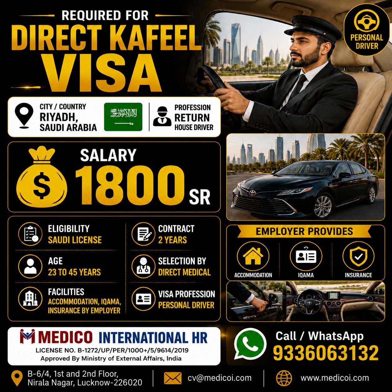 Direct Kafeel Visa - Personal Driver — MEDICO INTERNATIONAL, Saudi Arabia, Saudi Arabia