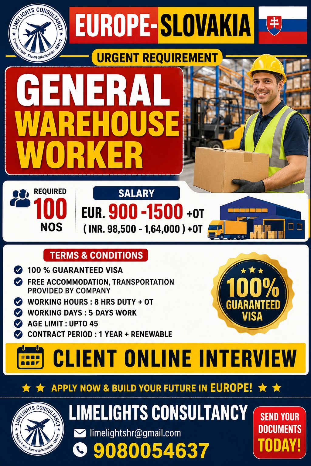 General Warehouse Worker — Limelights consultant, Slovakia