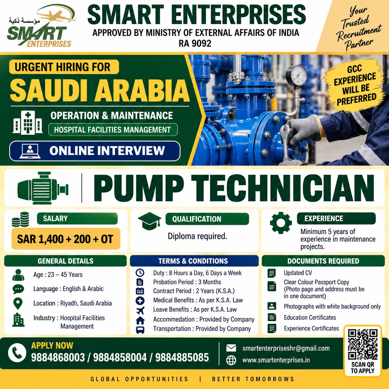 PUMP TECHNICIAN saudi arabia