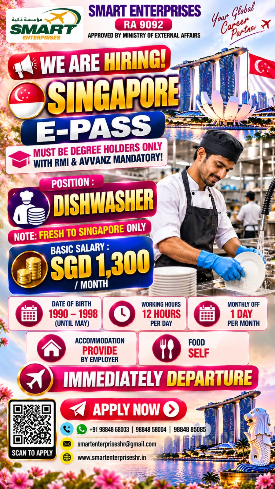 DISHWASHER FOR  SINGAPORE