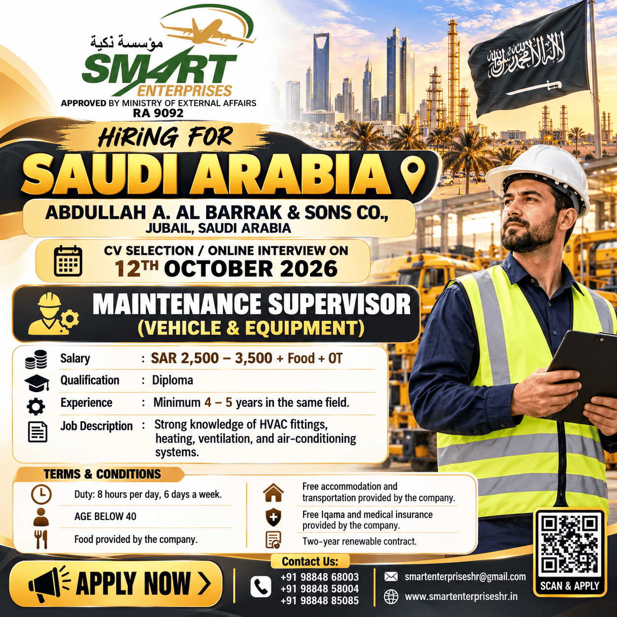 MAINTENANCE SUPERVISOR SAUDI ARABIA