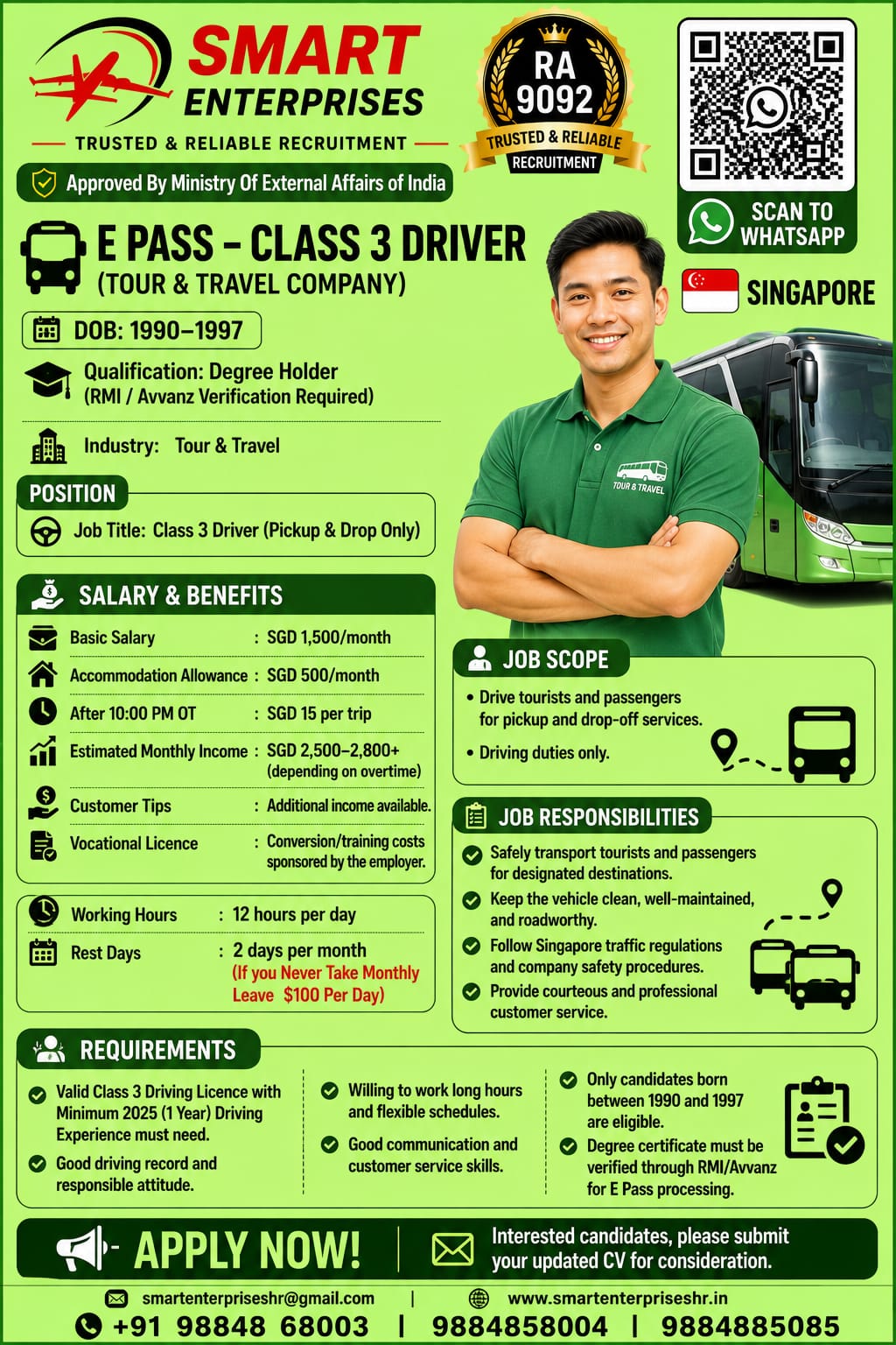 Class 3 Driver (Pickup & Drop Only)