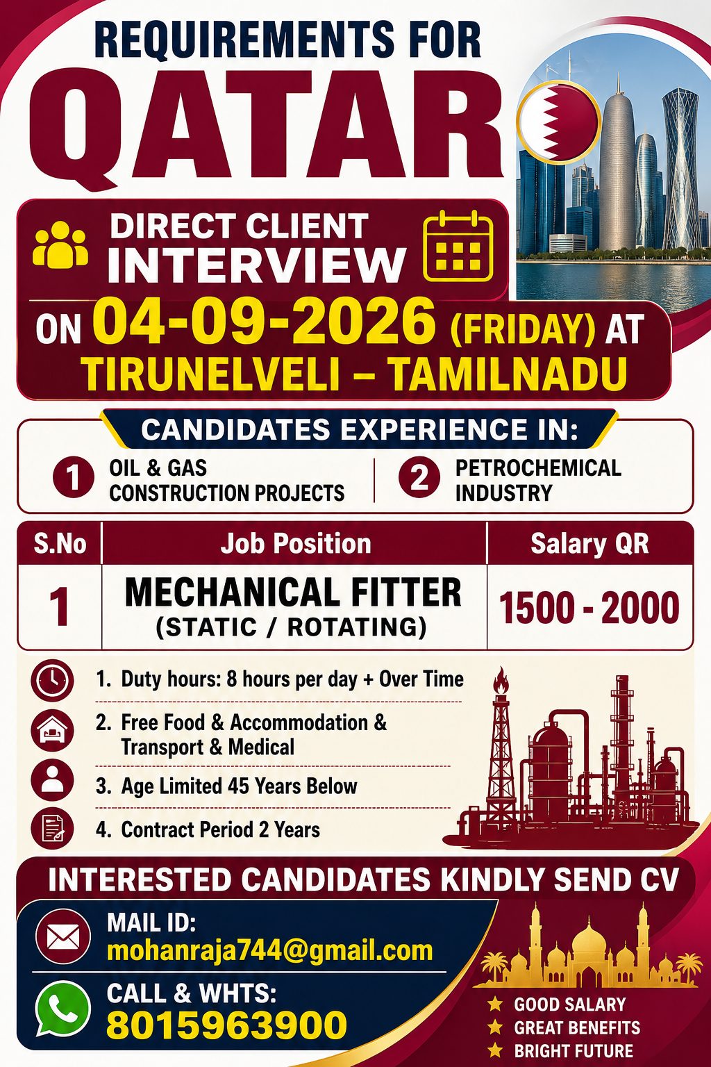 Requirements for Qatar - Direct Client Interview