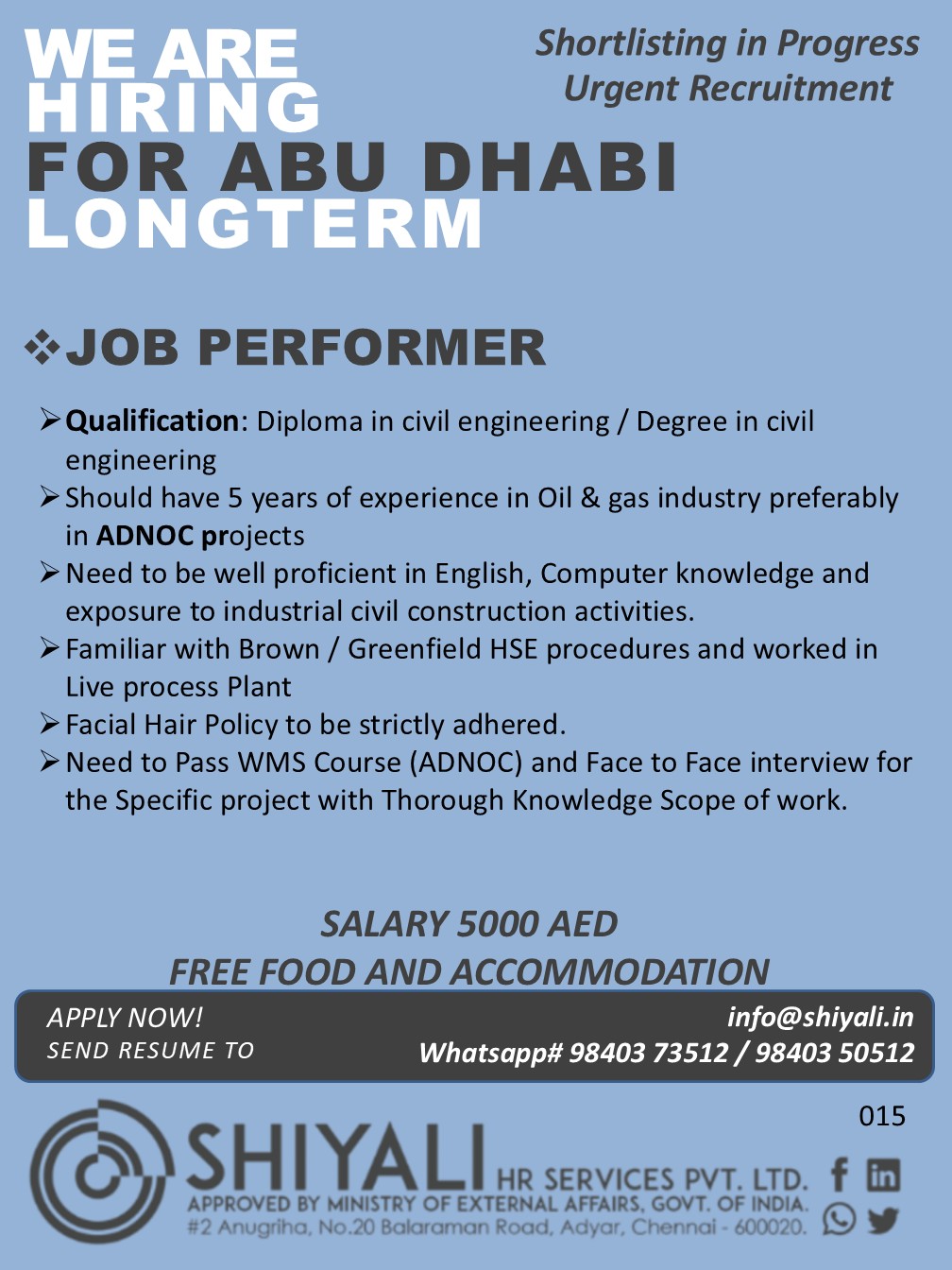 Job Performer - Abu Dhabi Longterm