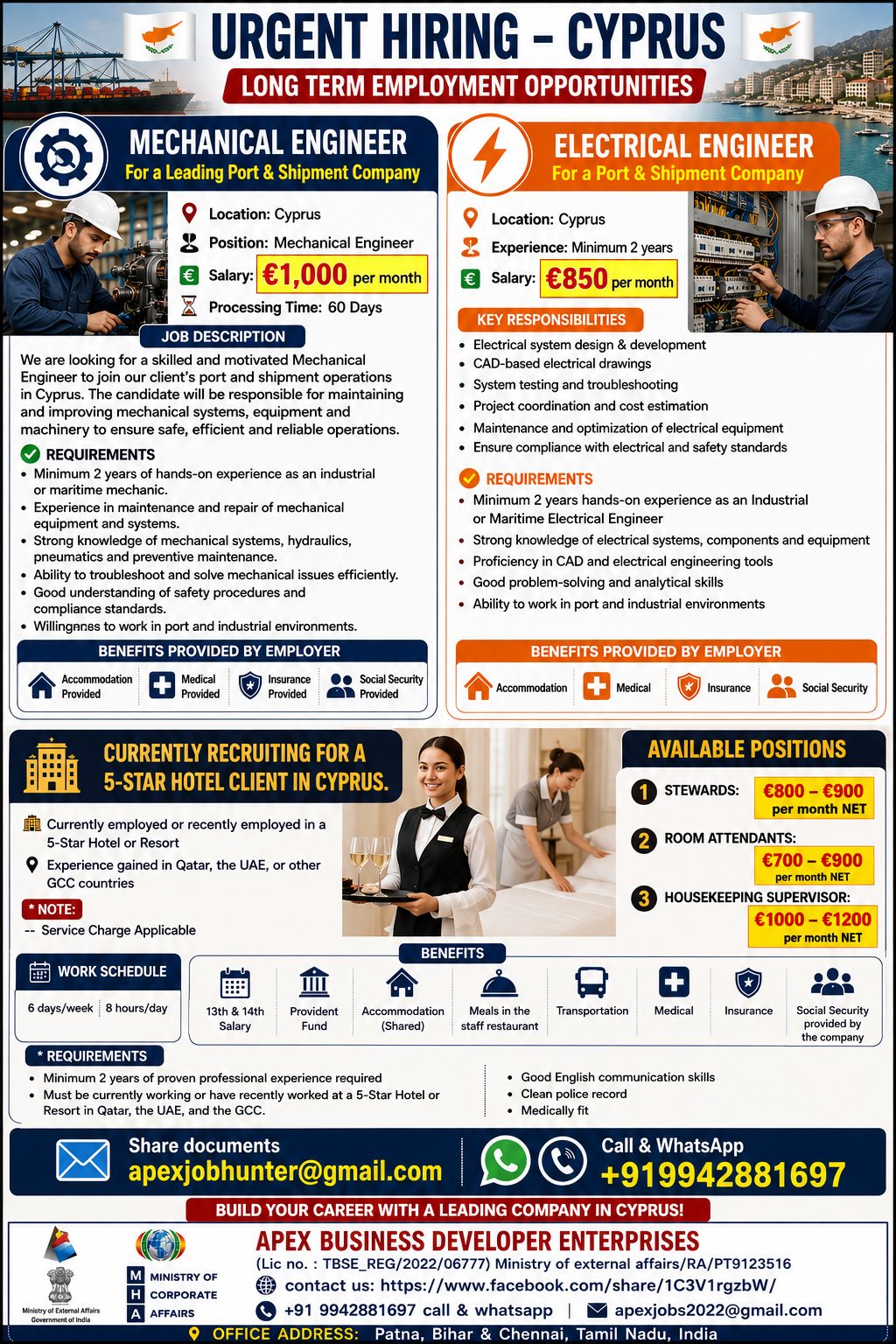 Urgent Hiring - Cyprus