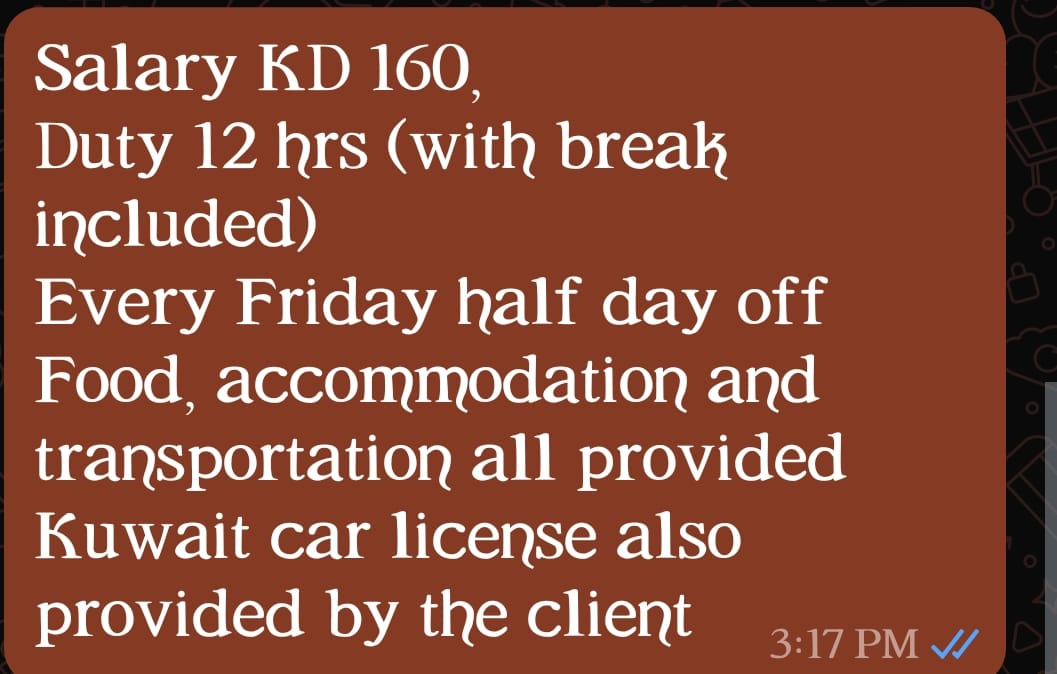 Driver — MOBHIRA INTERNATIONAL, Kuwait