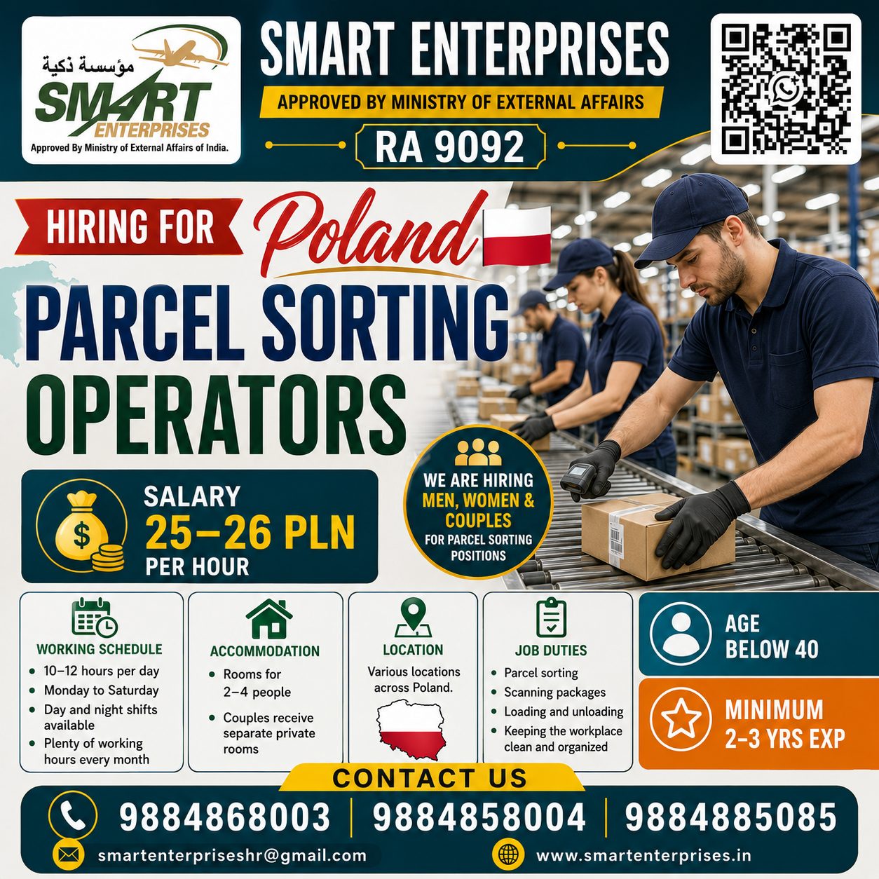 PARCEL SORTING OPERATORS — smartenterpriseshr@gmail.com, POLAND