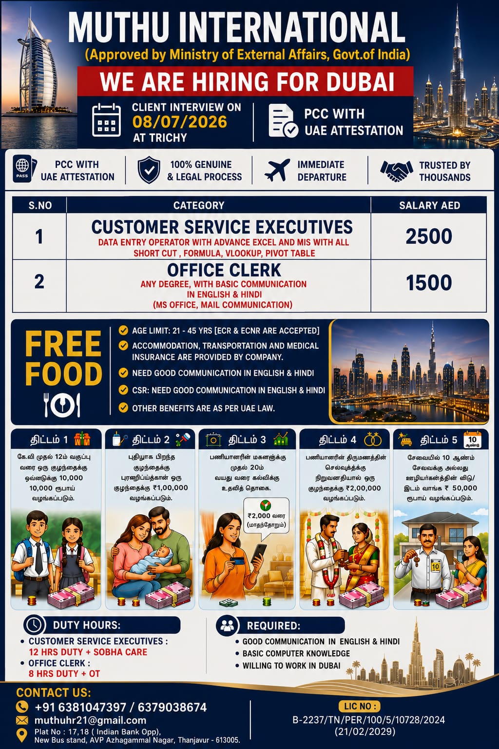 Office clerk — MUTHU INTERNATIONAL, Dubai, Dubai