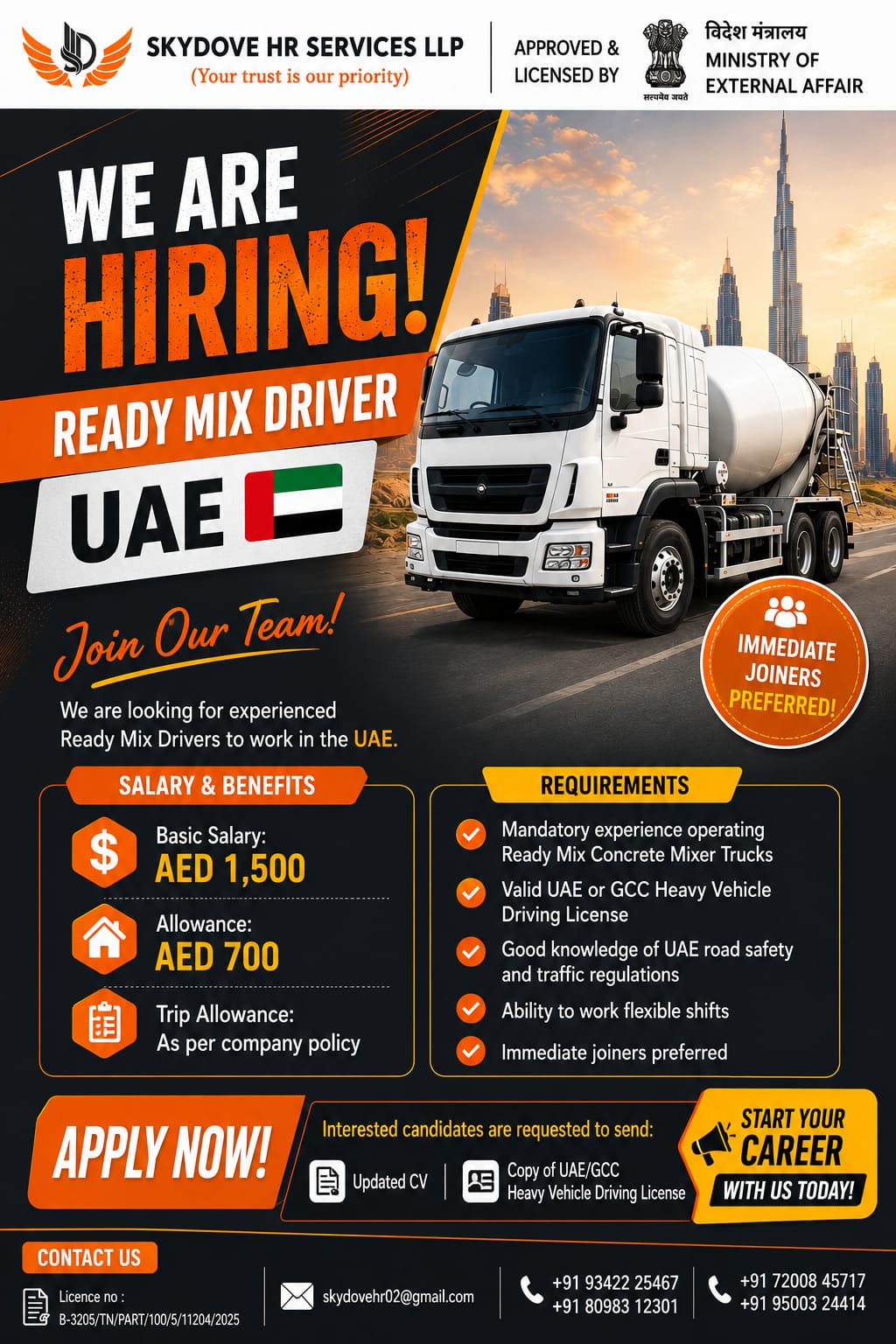 READY MIX DRIVER