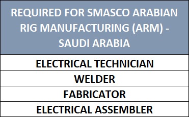 Manufacturing Positions - SMASCO Arabian Rig Manufacturing — MULTILINK
MANAGEMENT
CONSULTANTS PVT.
LTD, Saudi Arabia