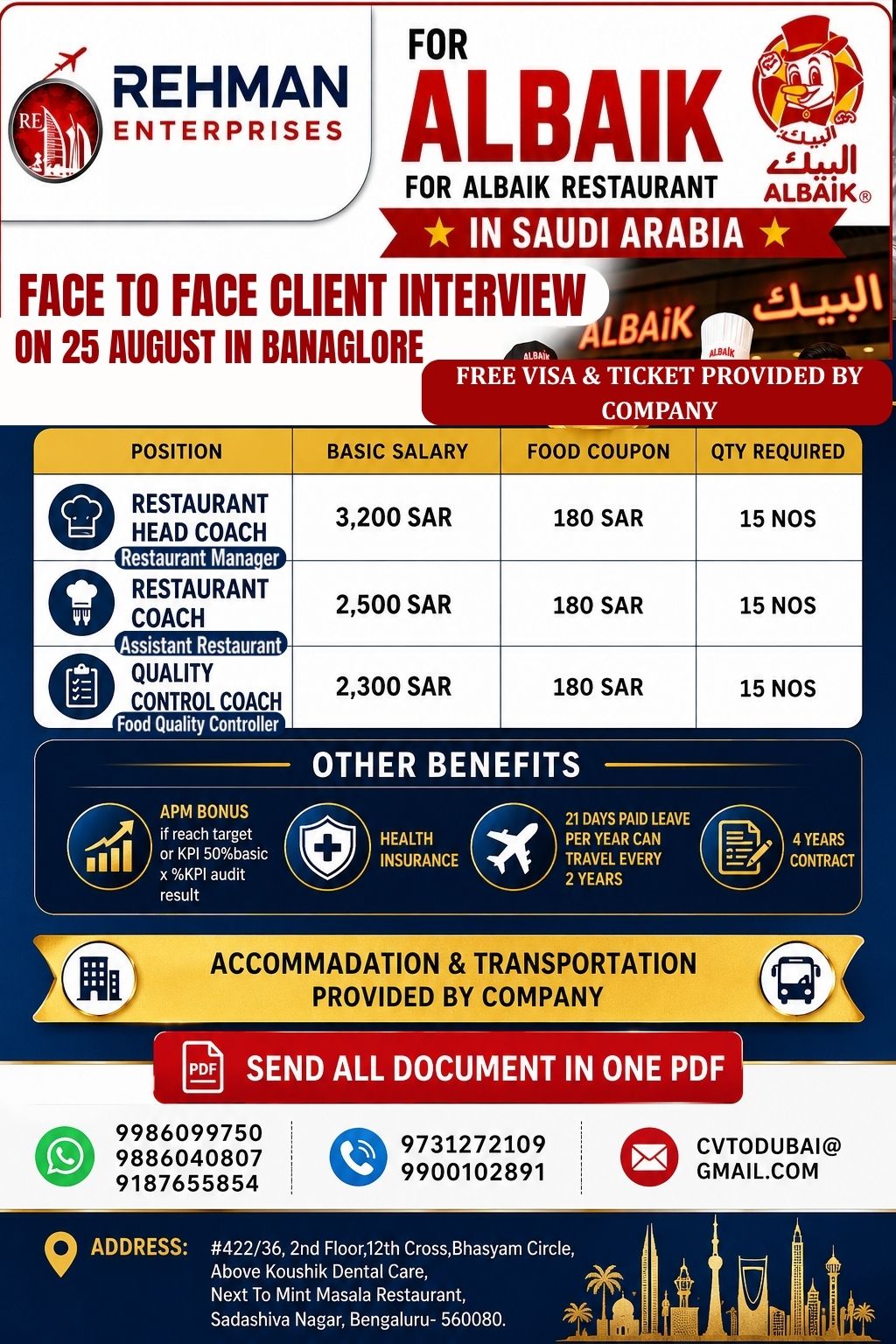 Restaurant Positions for Albaik Restaurant