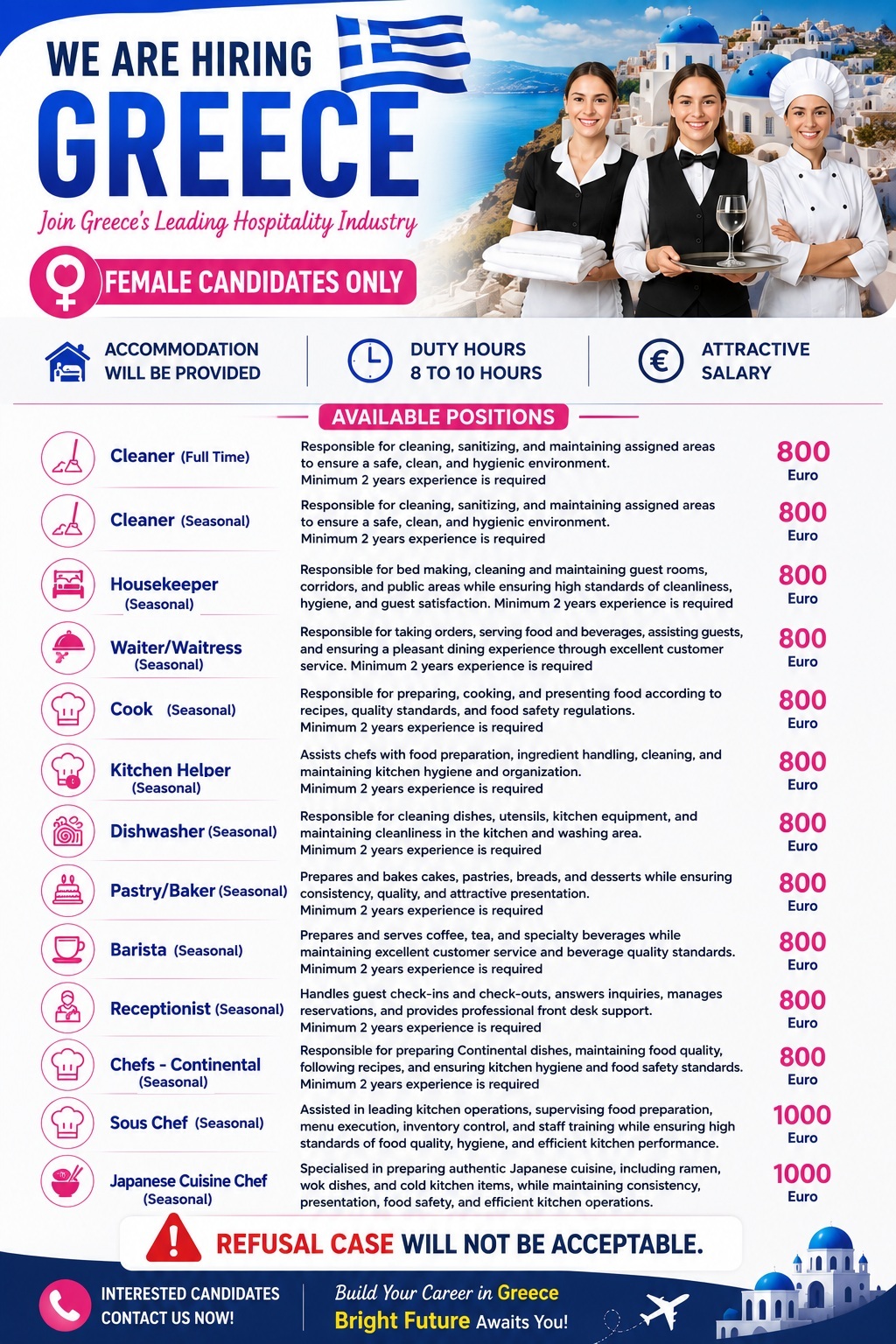 WE ARE HIRING – GREECE — Sai Overseas Careers, Greece