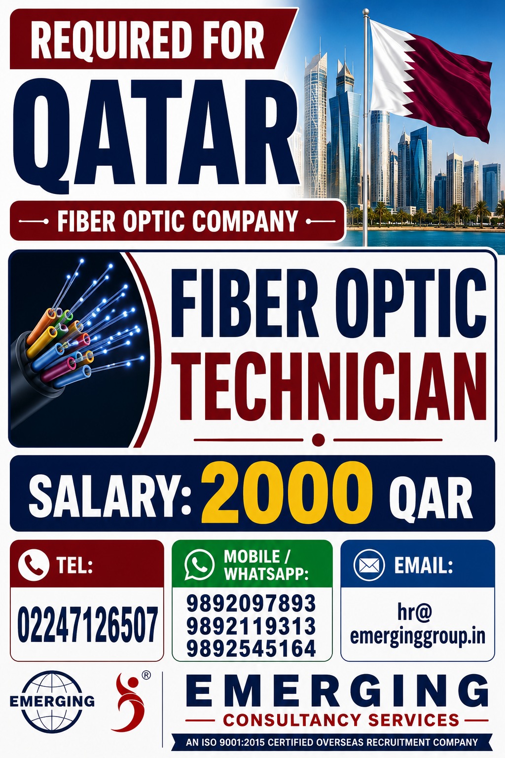 REQUIRED FIBER OPTIC TECHNICIAN FOR QATAR