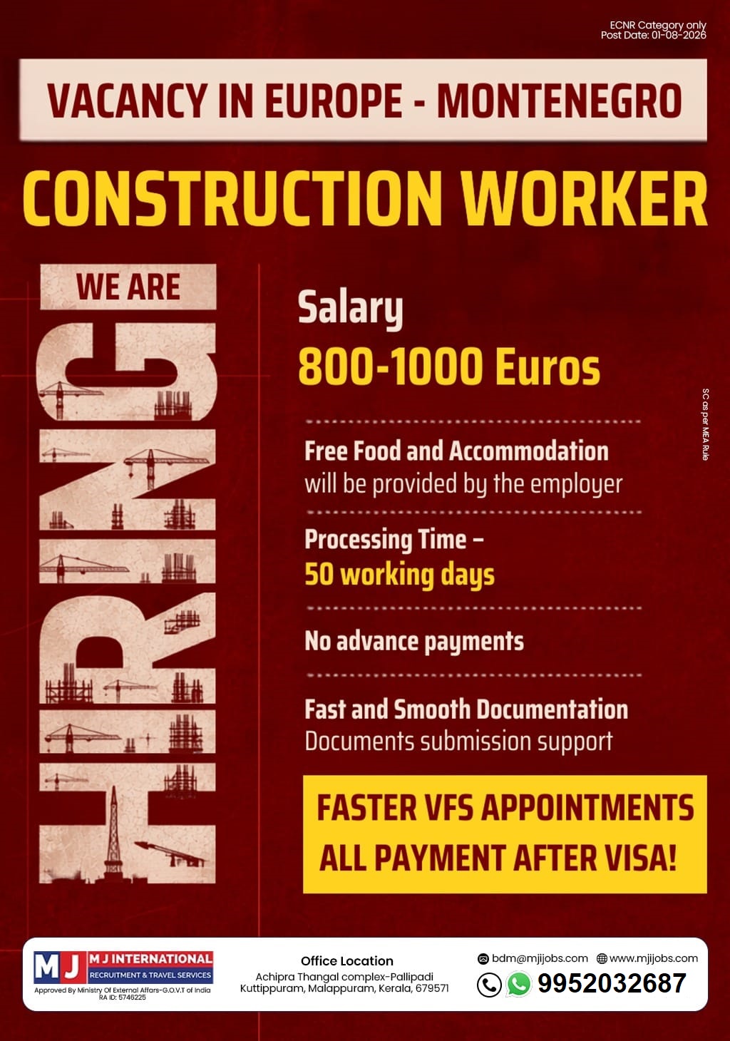 Helper Required for Europe