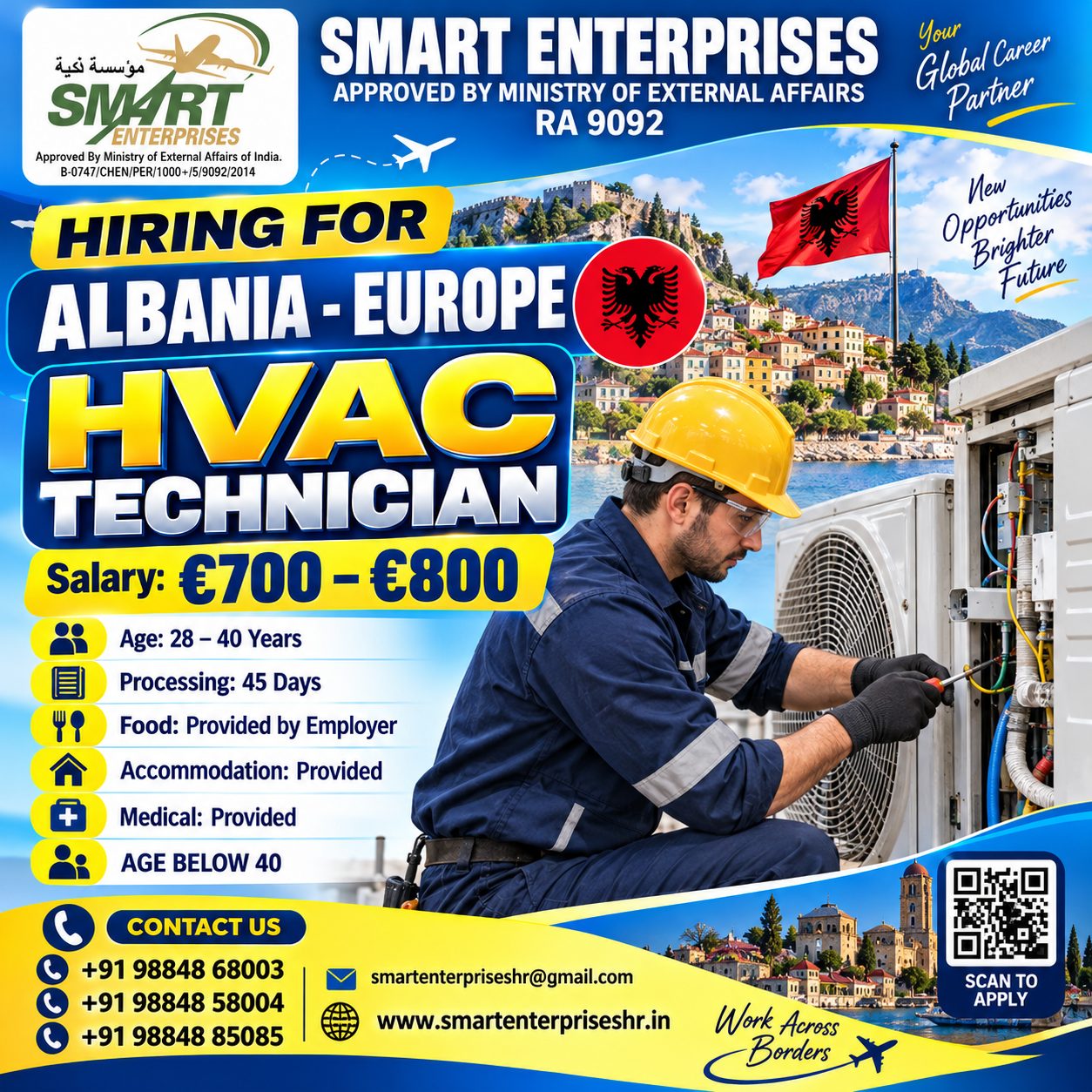 HVAC TECHNICIAN EUROP — smartenterpriseshr@gmail.com, EUROP