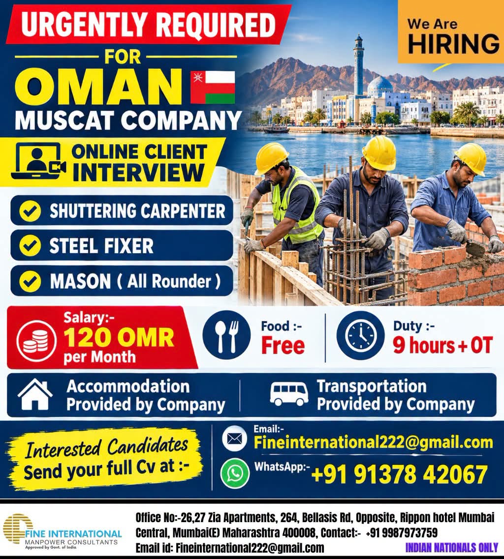 Construction Workers for Oman Muscat Company
