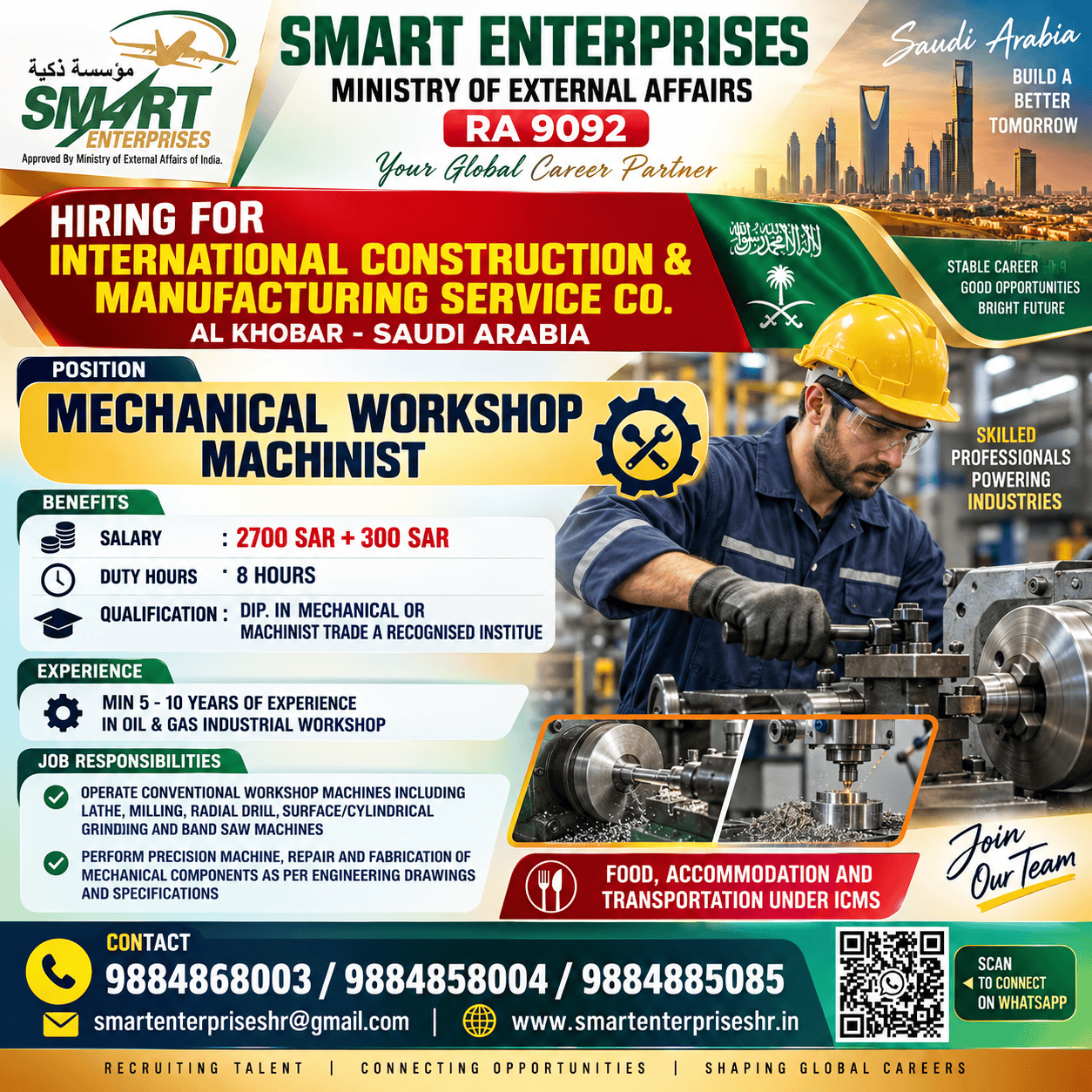 MECHANICAL WORKSHOP MACHINIST REQUIRES
