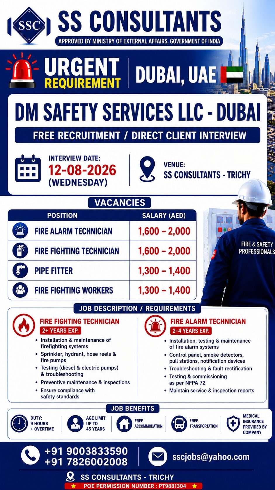 Fire Safety Services - Multiple Positions