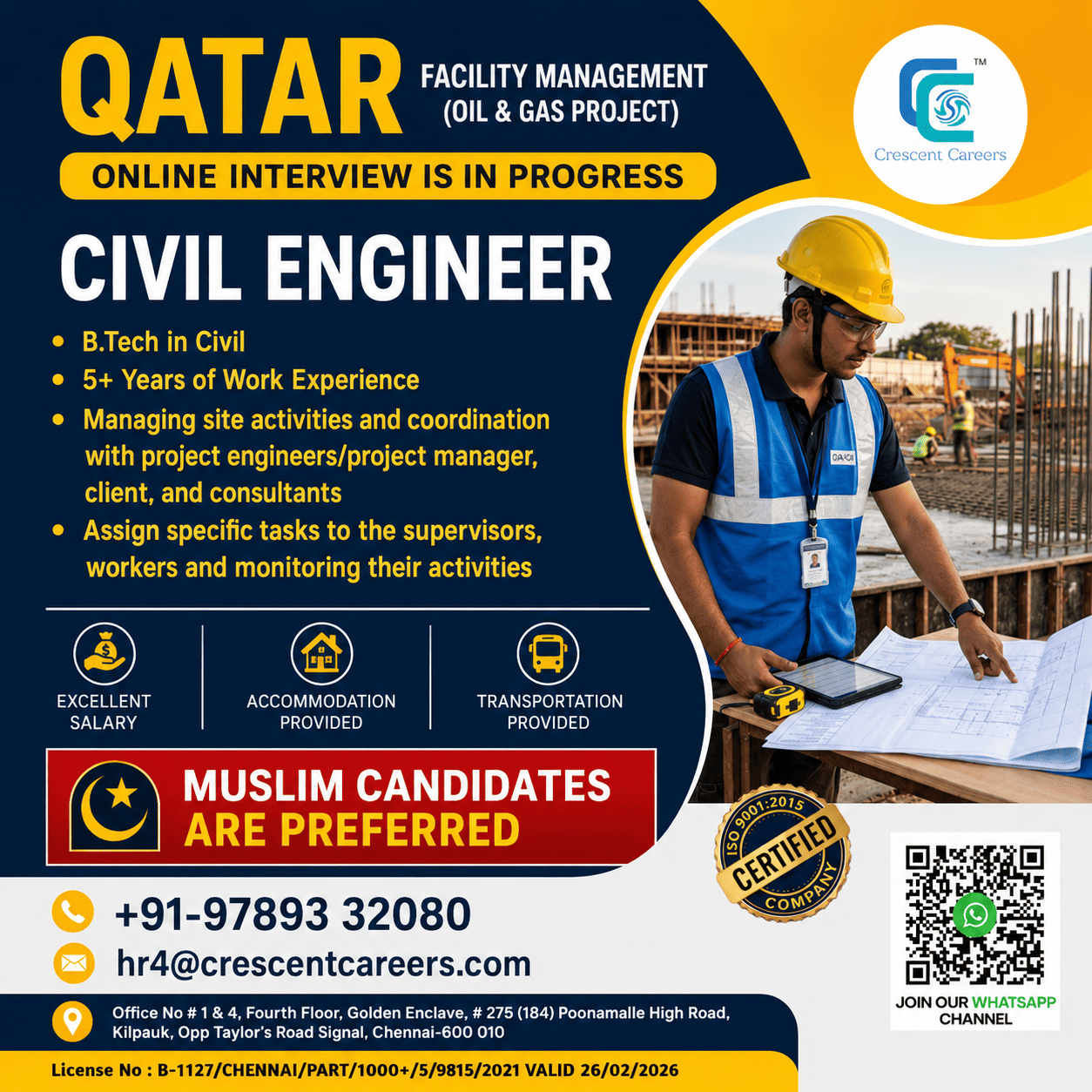 Civil Engineer - Facility Management (Oil & Gas Project) — Crescent Careers, Qatar, Qatar