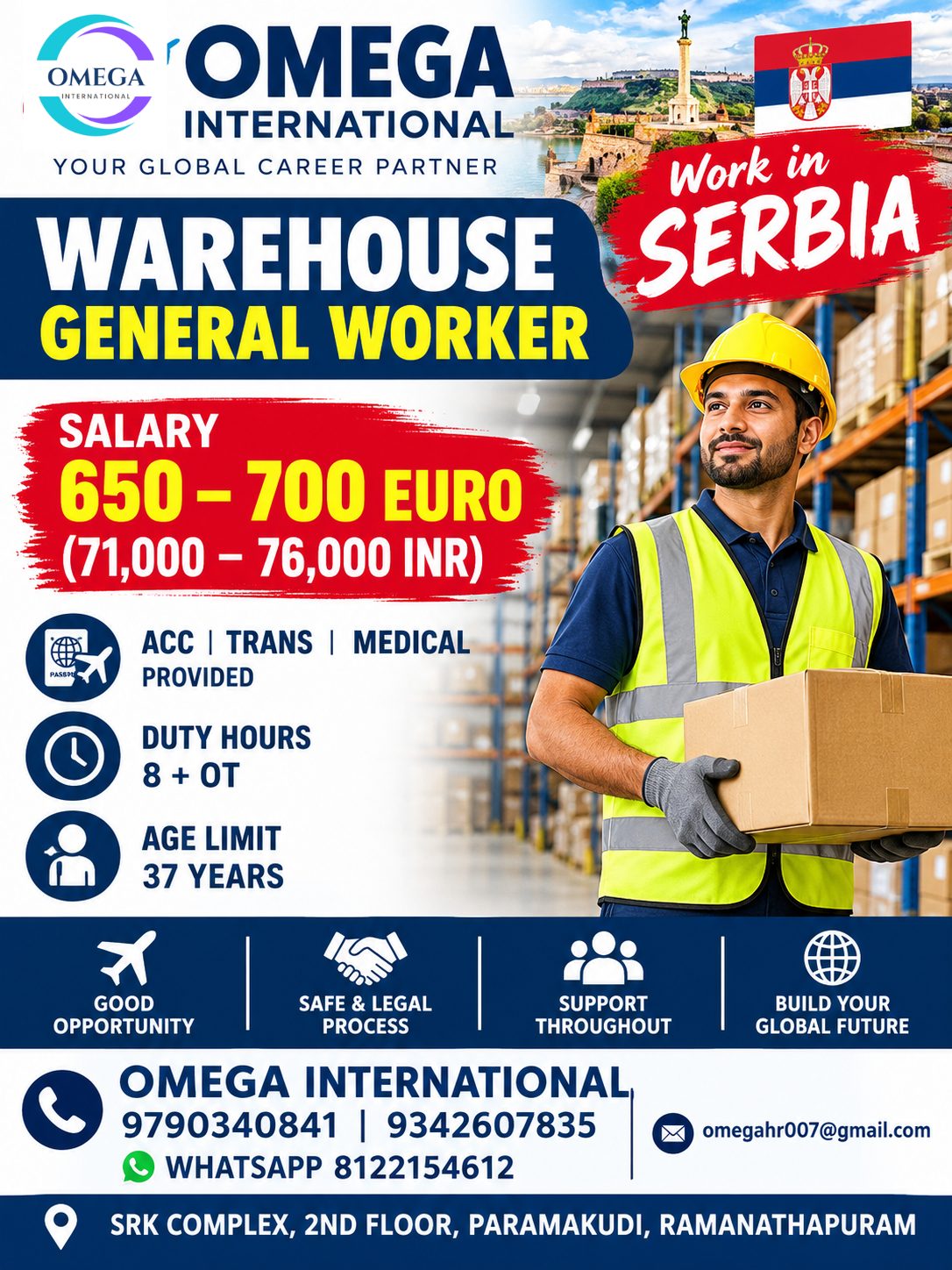 Warehouse General Worker — OMEGA INTERNATIONAL HR SOLUTIONS, Serbia, Serbia