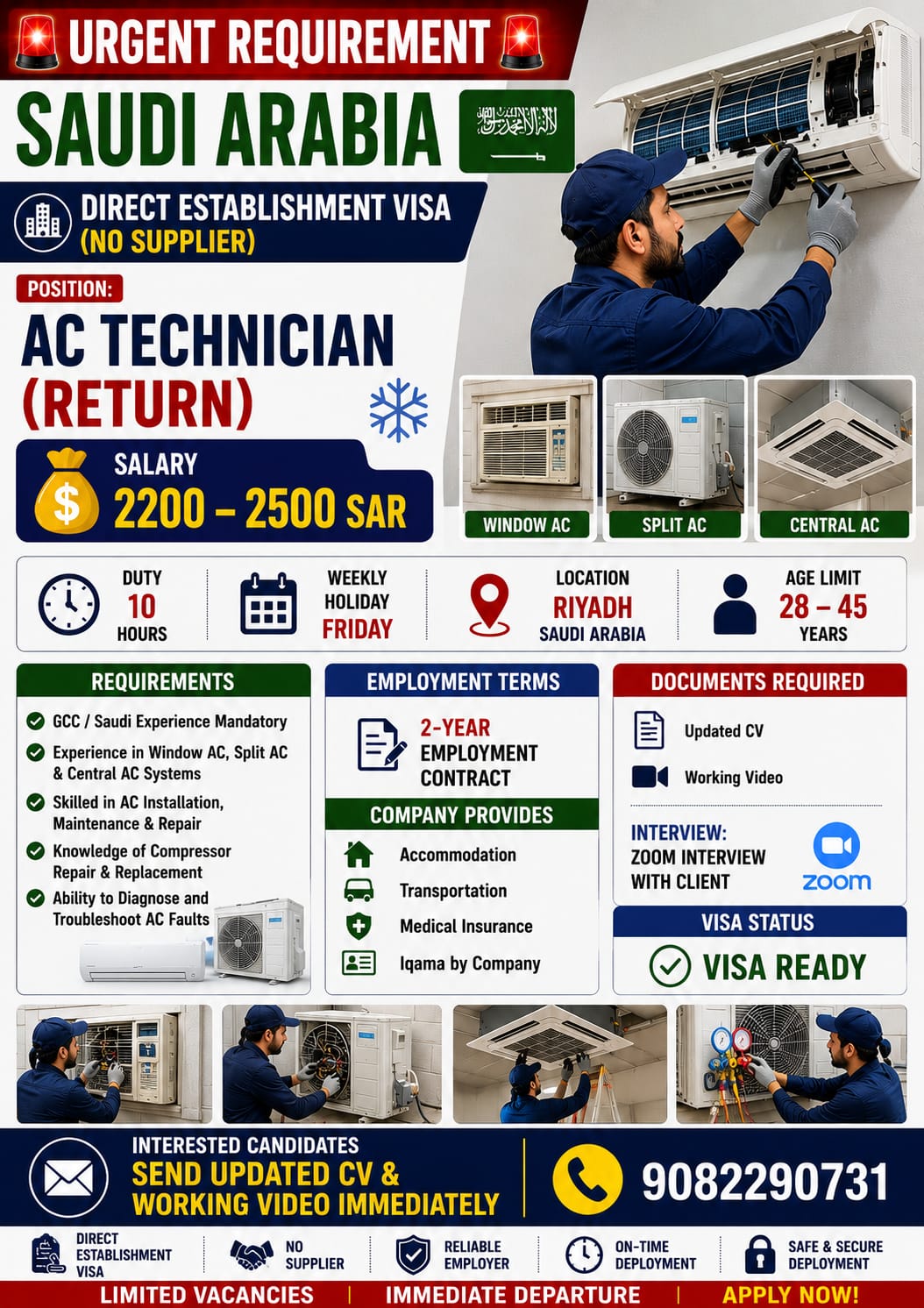 AC Technician (Return) — V.G. Consultancy, Saudi Arabia, Saudi Arabia