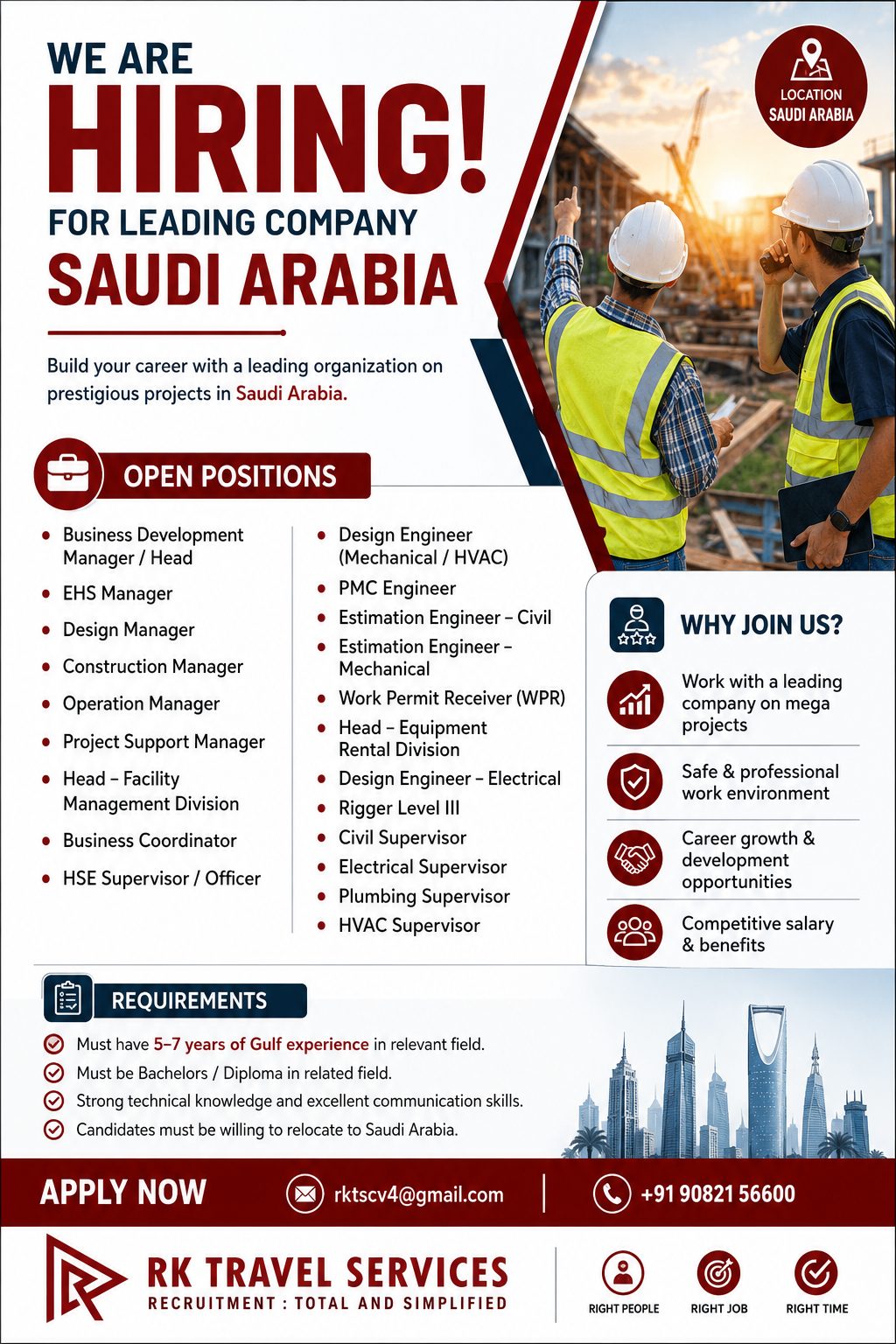 We're Hiring for a Leading Company – Saudi Arabia 🇸🇦