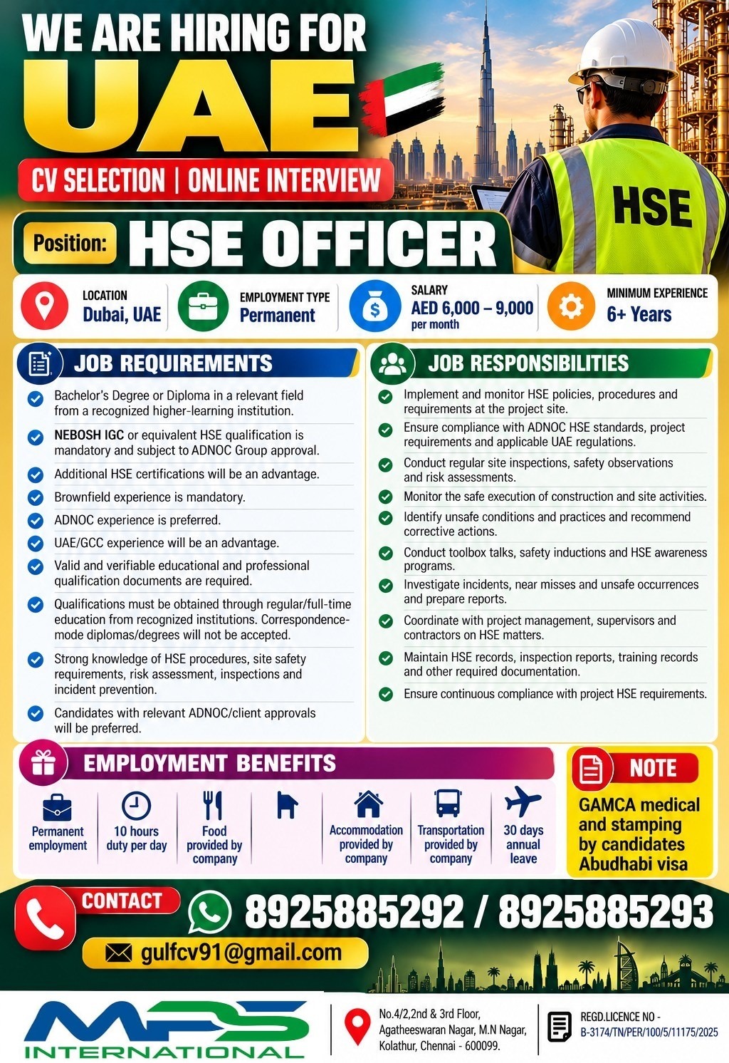 HSE Officer - UAE