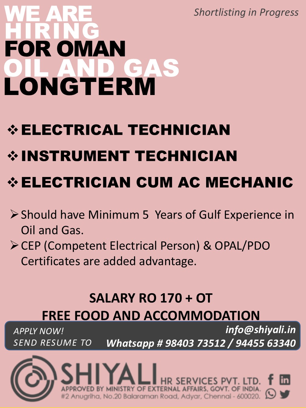 Oman Oil and Gas Longterm Positions