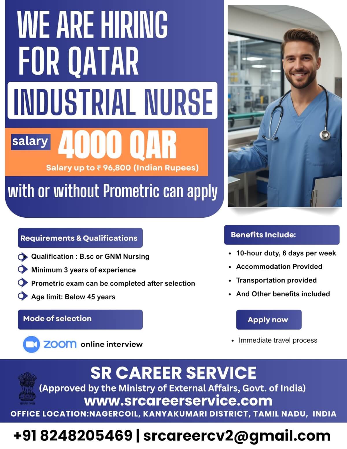 We Are Hiring  Industrial Nurses for Qatar
