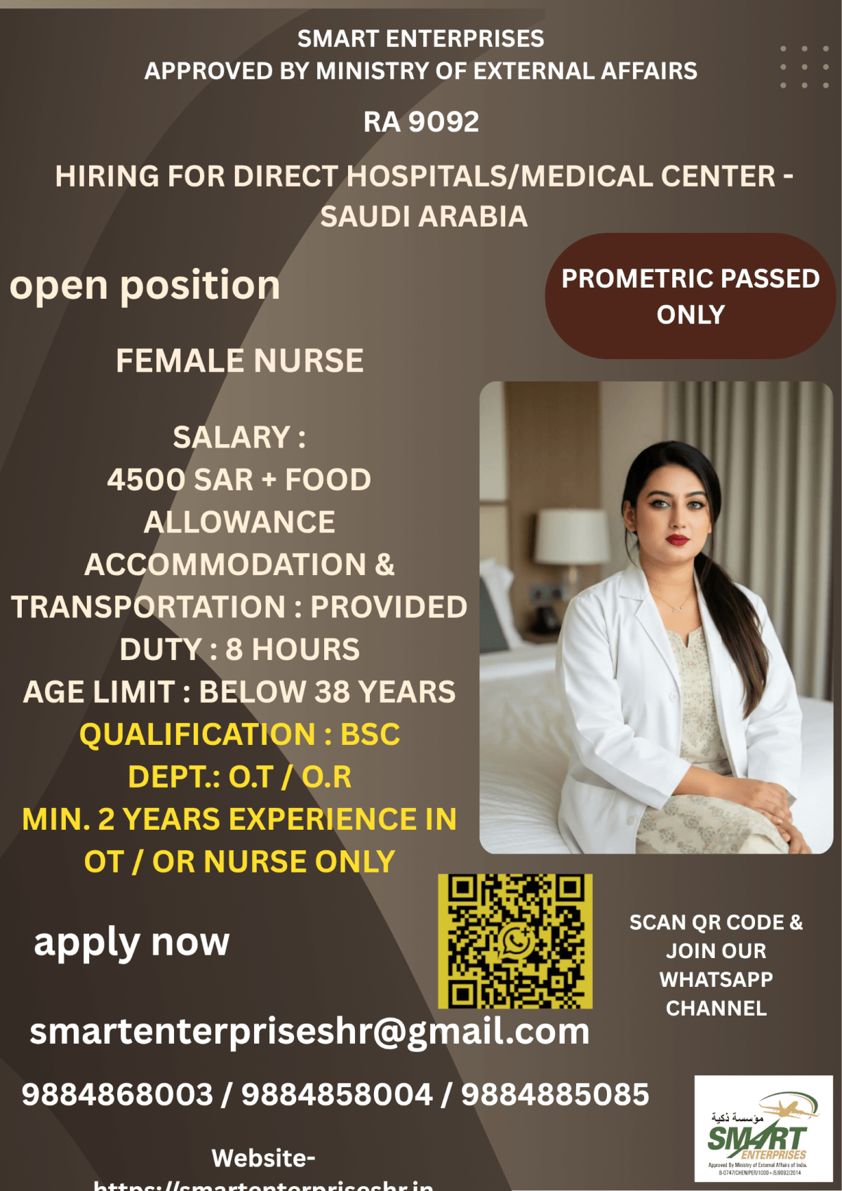 URGENT REQUIREMENT FOR SAUDI ARABIA