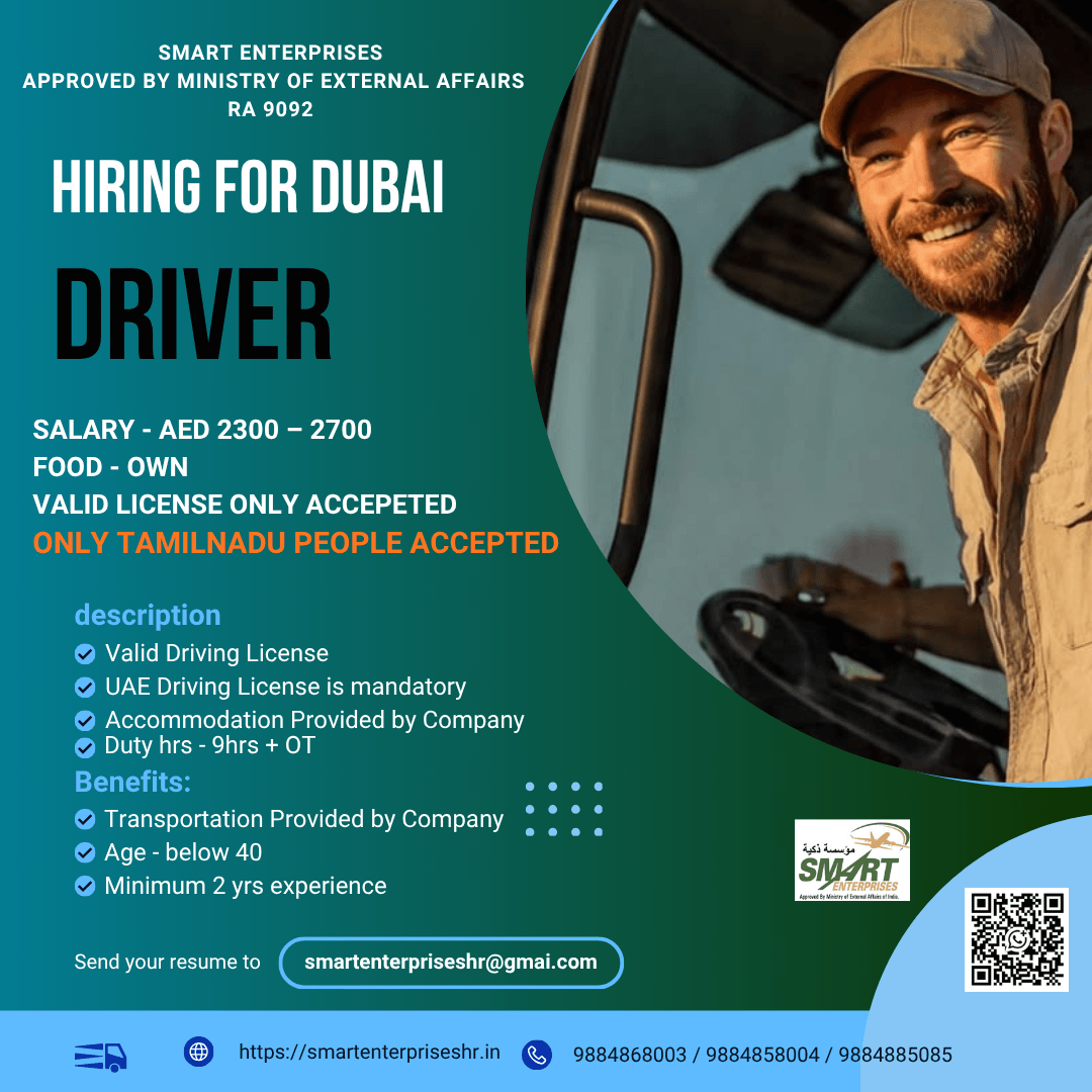 HIRING FOR  DUBAI