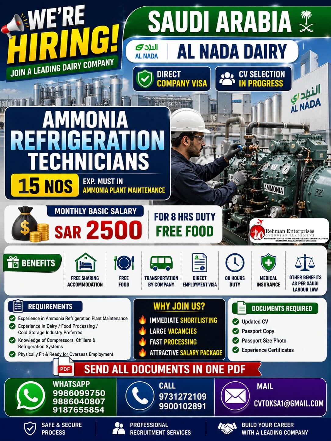 HIRING FOR SAUDI ARABIA