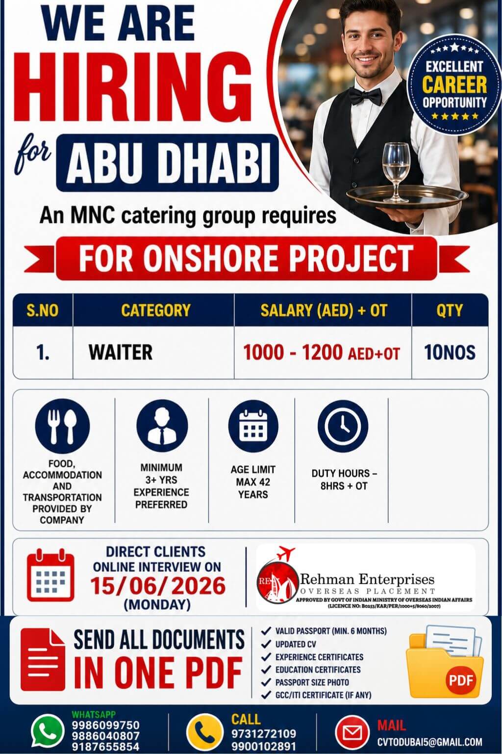 WE'RE HIRING FOR ABU DHBAI